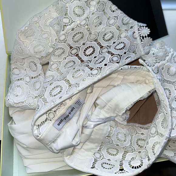 Self-portrait Pleated Crochet Floral Maxi Dress - Picture 7 of 7